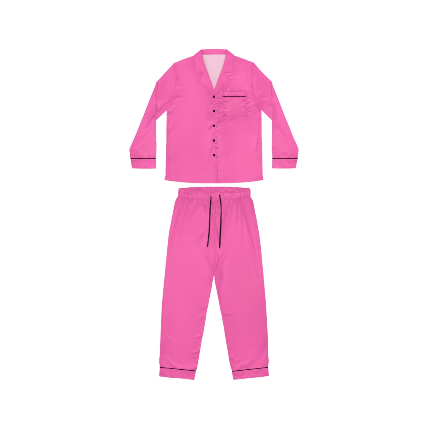 Vintage Pink Satin Pajamas for Women, Bridal Crew Lounge Set, New