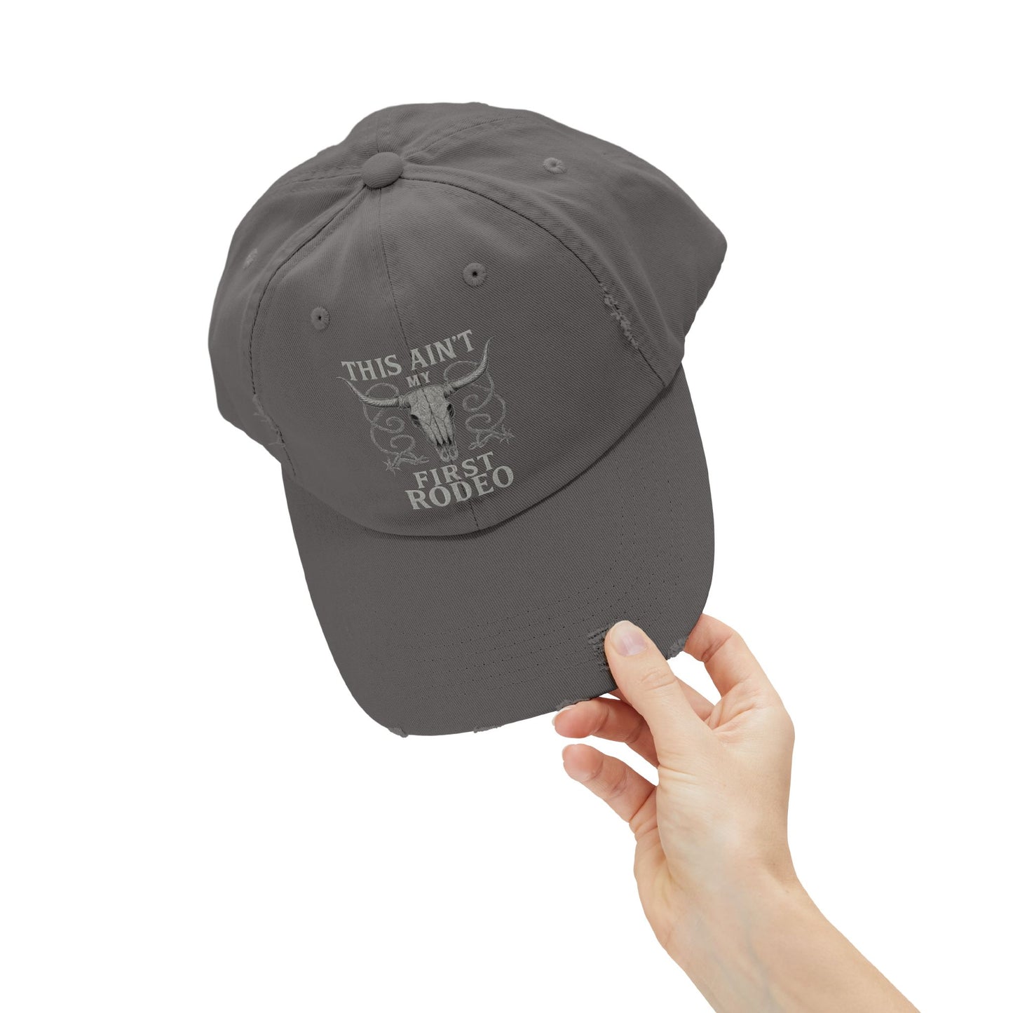 "This Ain't My First Rodeo" Unisex Distressed Cap, Western Style Hat, New
