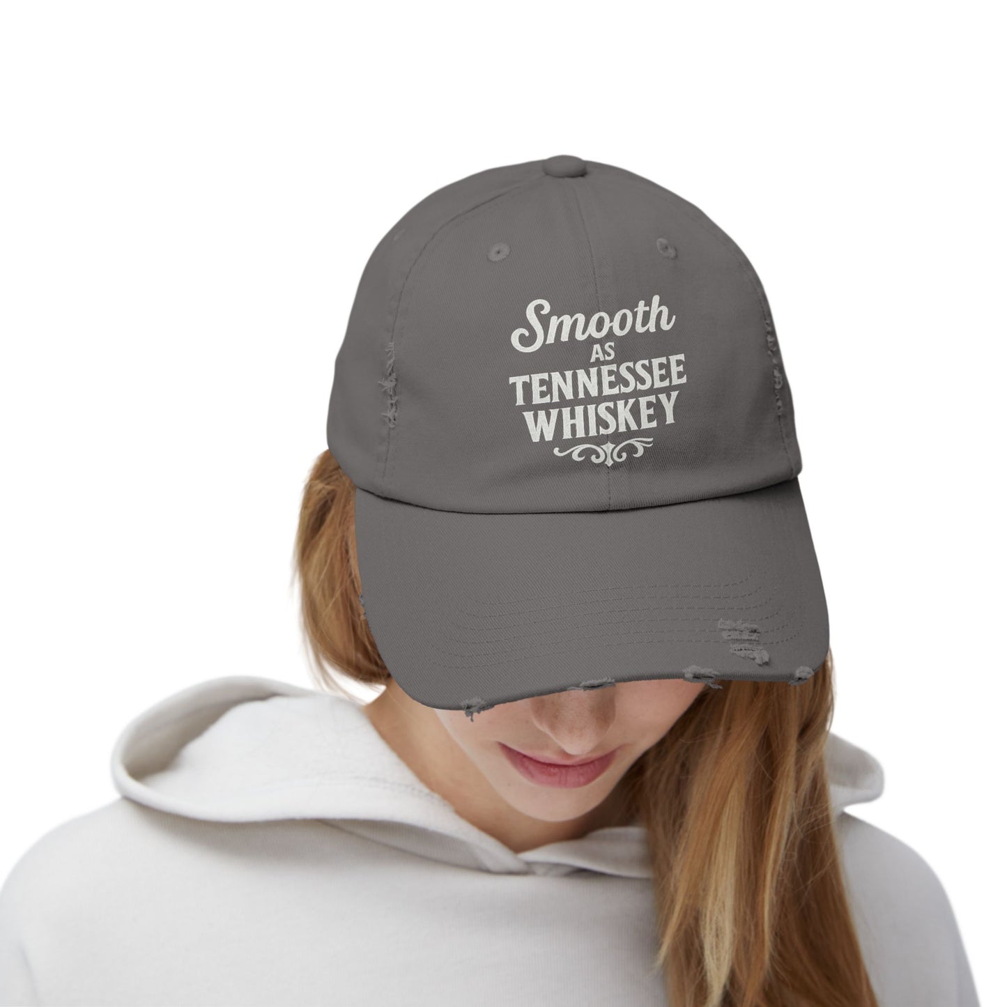 "Smooth as Tennessee Whiskey" Unisex Distressed Cap - Vintage Style Hat, New