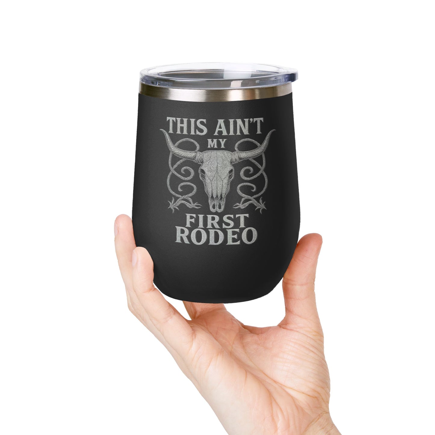"This Ain't My First Rodeo" Wine Tumbler - 12oz Stainless Steel Drinkware for Rodeo Lovers, New
