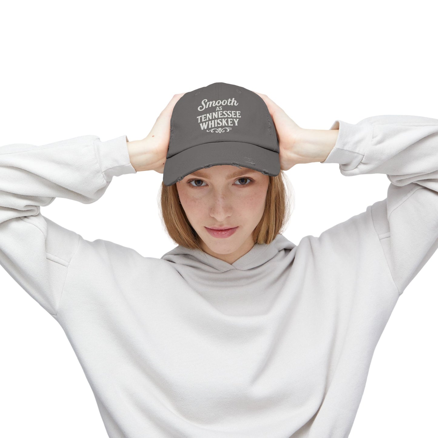 "Smooth as Tennessee Whiskey" Unisex Distressed Cap - Vintage Style Hat, New