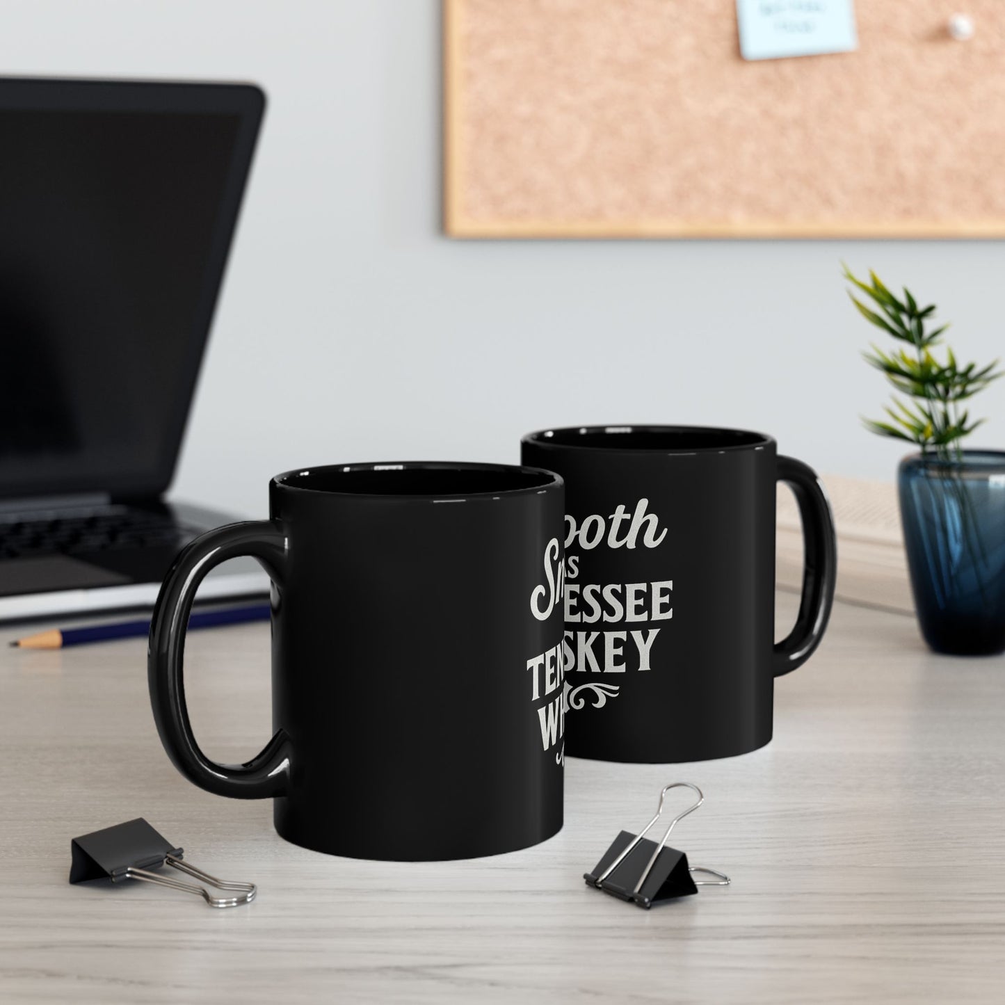 "Smooth as Tennessee Whiskey" Mug - Black Coffee Cup for Whiskey Lovers, New