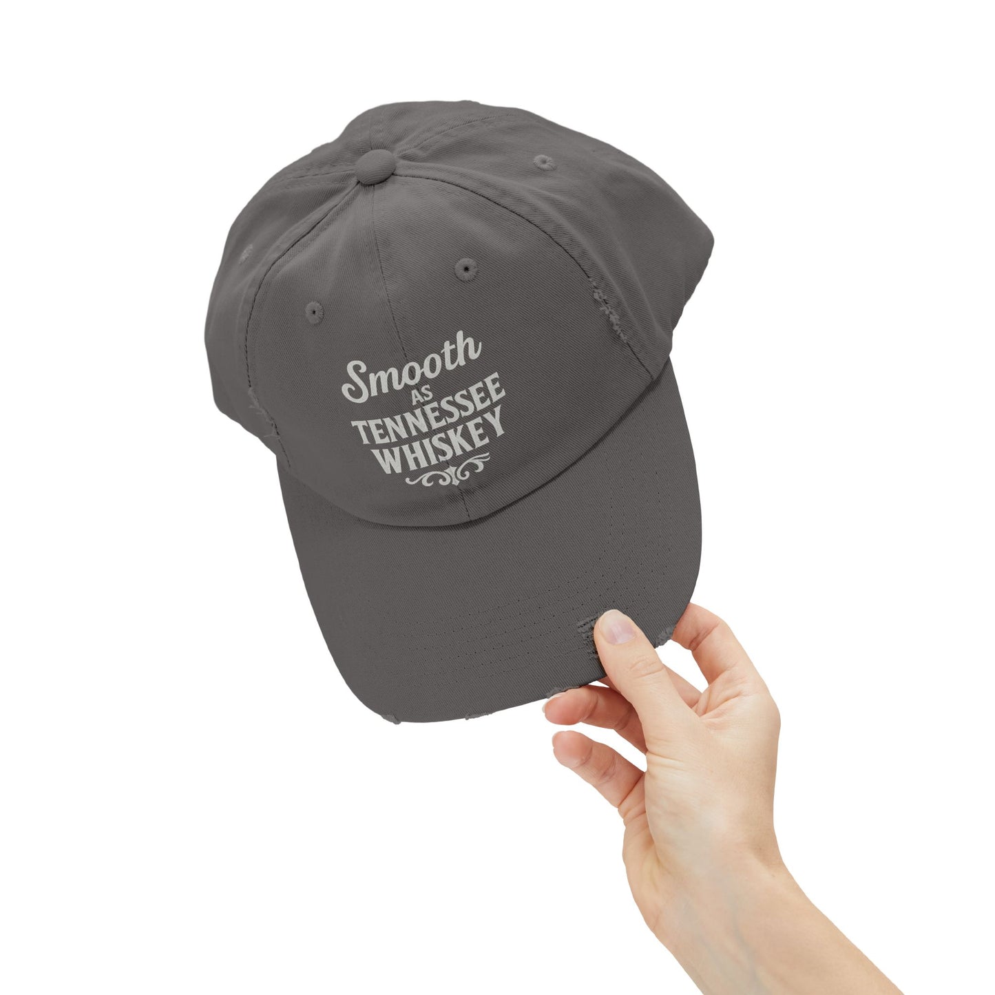 "Smooth as Tennessee Whiskey" Unisex Distressed Cap - Vintage Style Hat, New