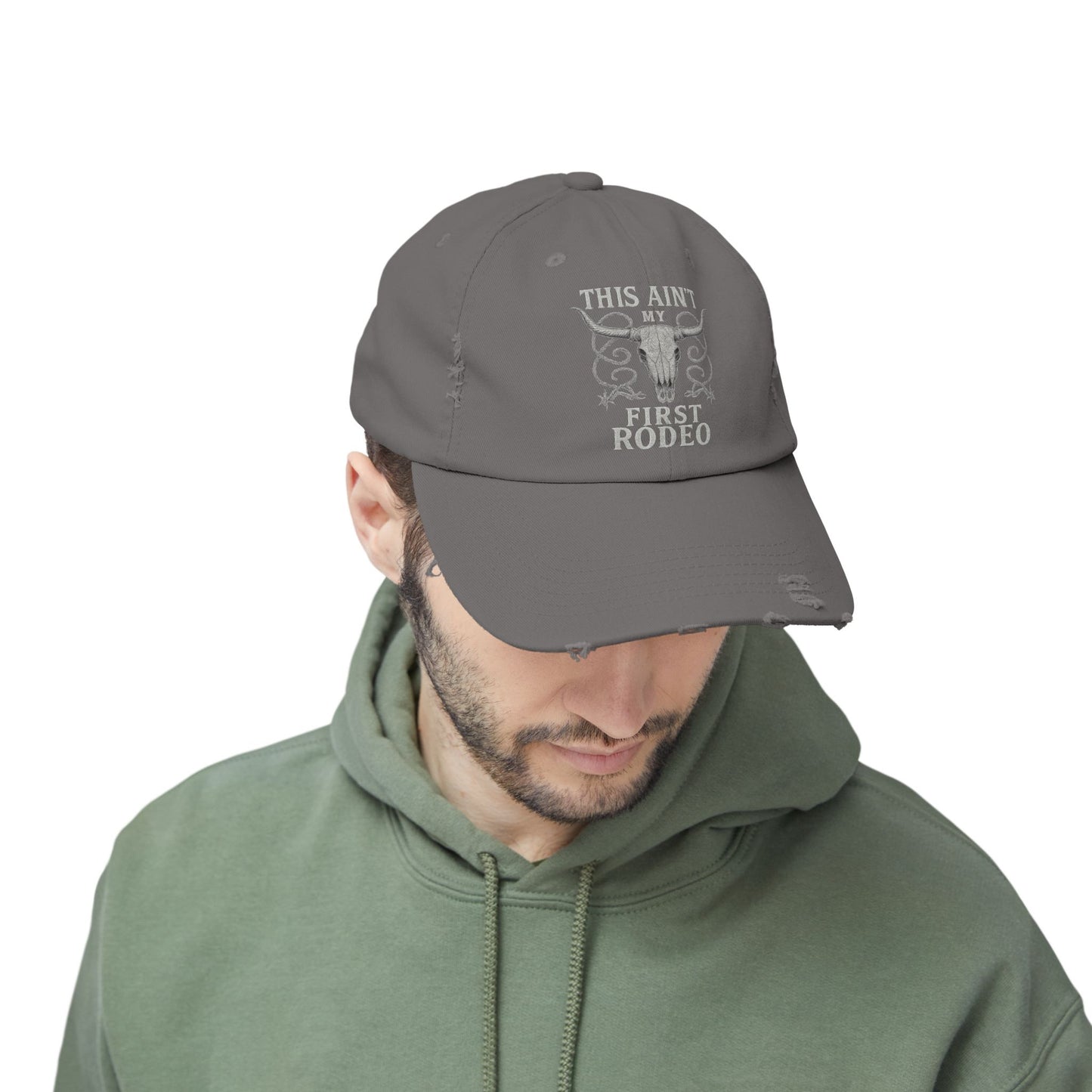 "This Ain't My First Rodeo" Unisex Distressed Cap, Western Style Hat, New
