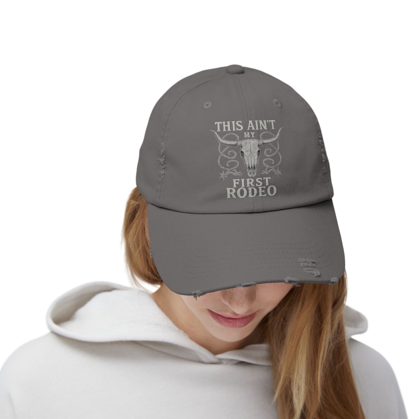 "This Ain't My First Rodeo" Unisex Distressed Cap, Western Style Hat, New
