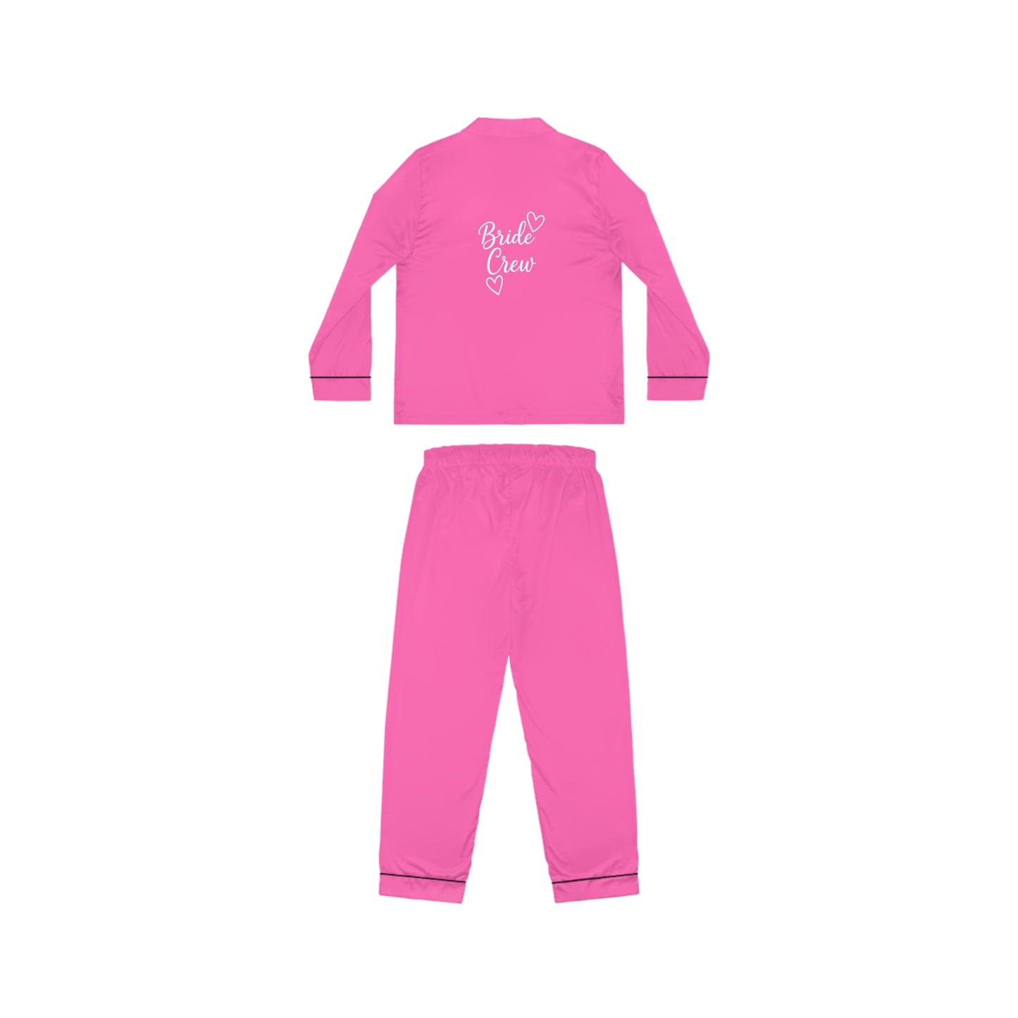 Vintage Pink Satin Pajamas for Women, Bridal Crew Lounge Set, New