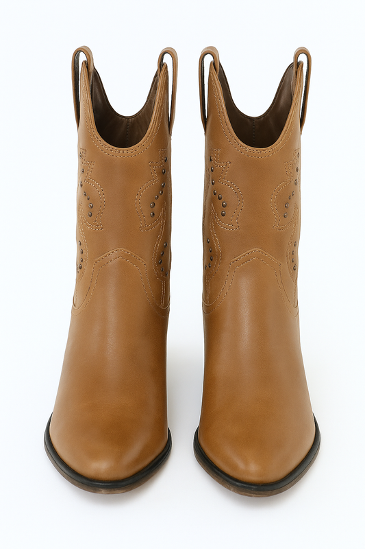 Mia 'Remi' Tan Heeled Western/ Cowgirl Boots, Women's, Size 8M, Pre-Owned