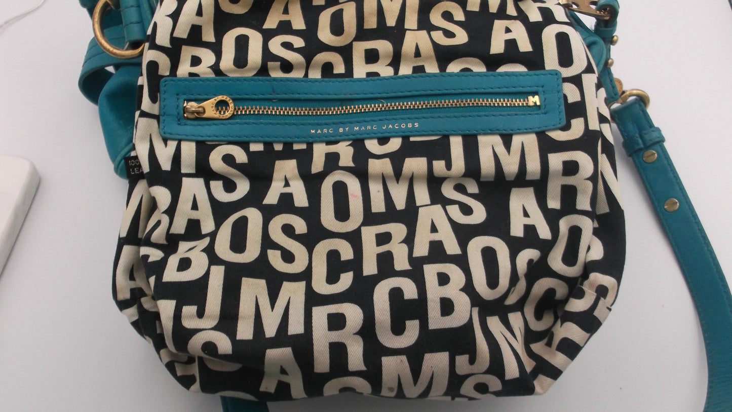 Marc Jacobs Aqua Blue Leather 2-Way Handbag/Purse/Shoulder Bag, Pre-Owned