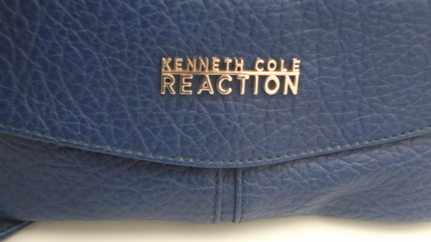 Kenneth Cole Reaction Blue Leather Clutch, Pre-Owned