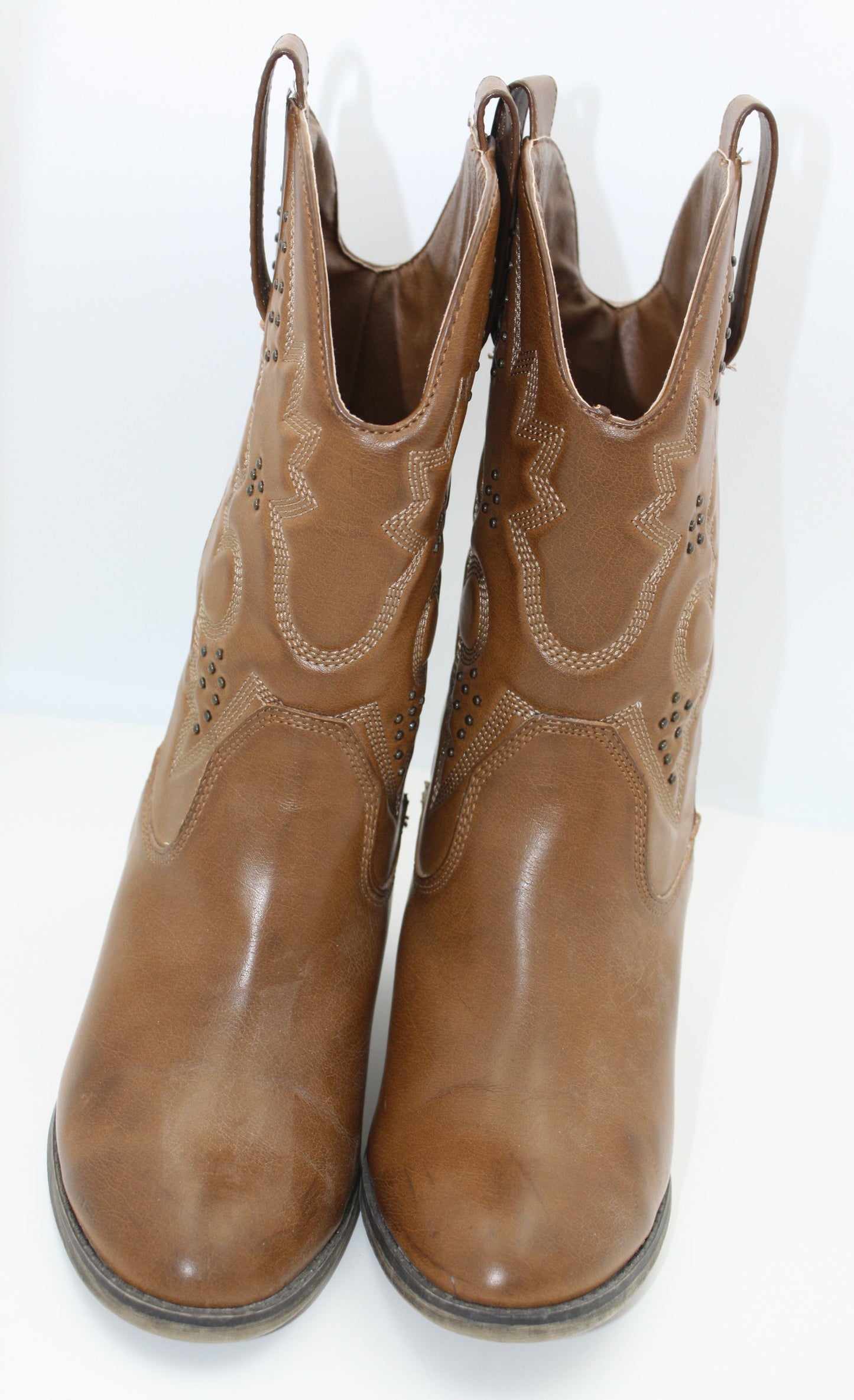 Mia 'Remi' Tan Heeled Western/ Cowgirl Boots, Women's, Size 8M, Pre-Owned
