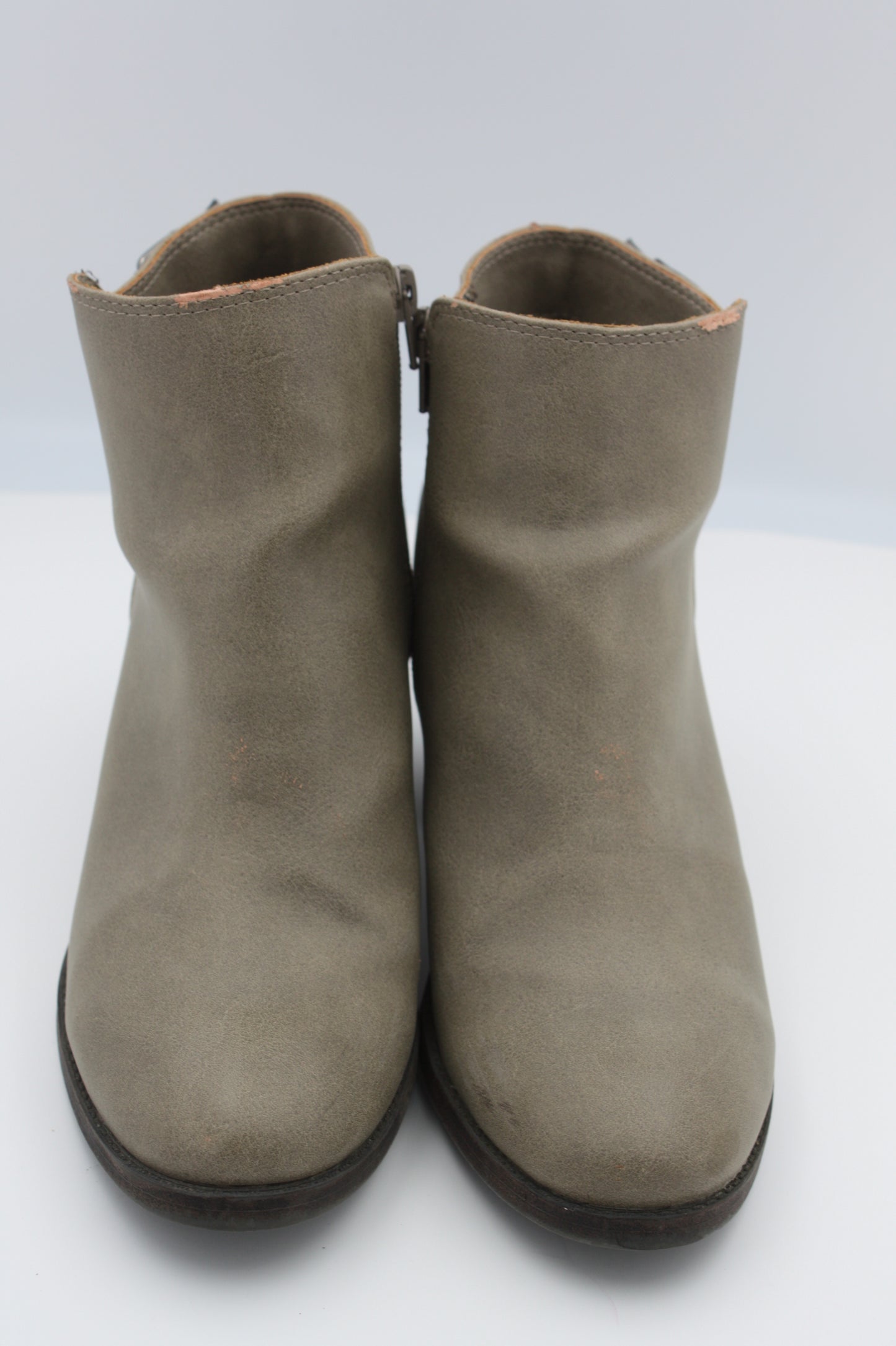 Sugar Ellie Ankle Boot, Chunky Heel Double Buckle Nubuck, Women’s Size 8.5 M, Pre-Owned