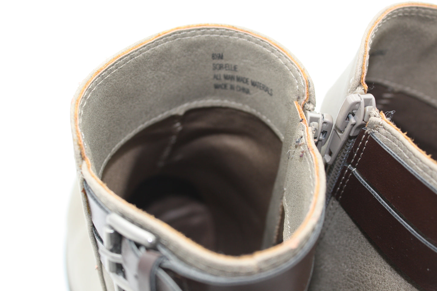Sugar Ellie Ankle Boot, Chunky Heel Double Buckle Nubuck, Women’s Size 8.5 M, Pre-Owned