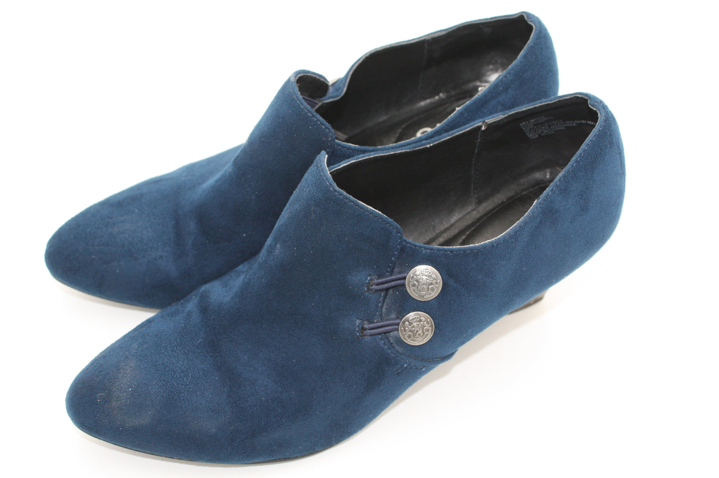 Rialto Women’s Navy Suede Short Boots, Size 8.5, Pre-Owned