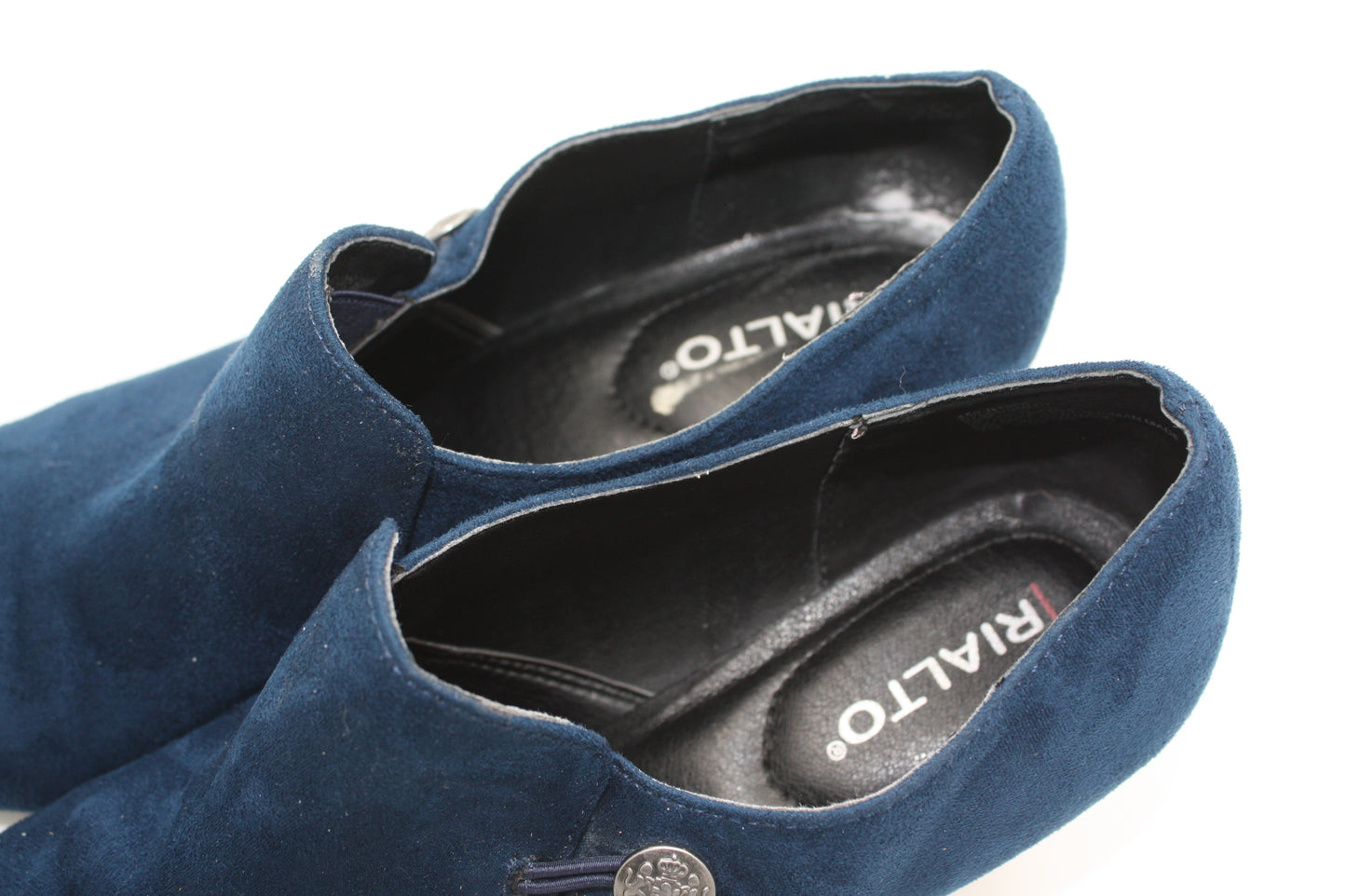 Rialto Women’s Navy Suede Short Boots, Size 8.5, Pre-Owned