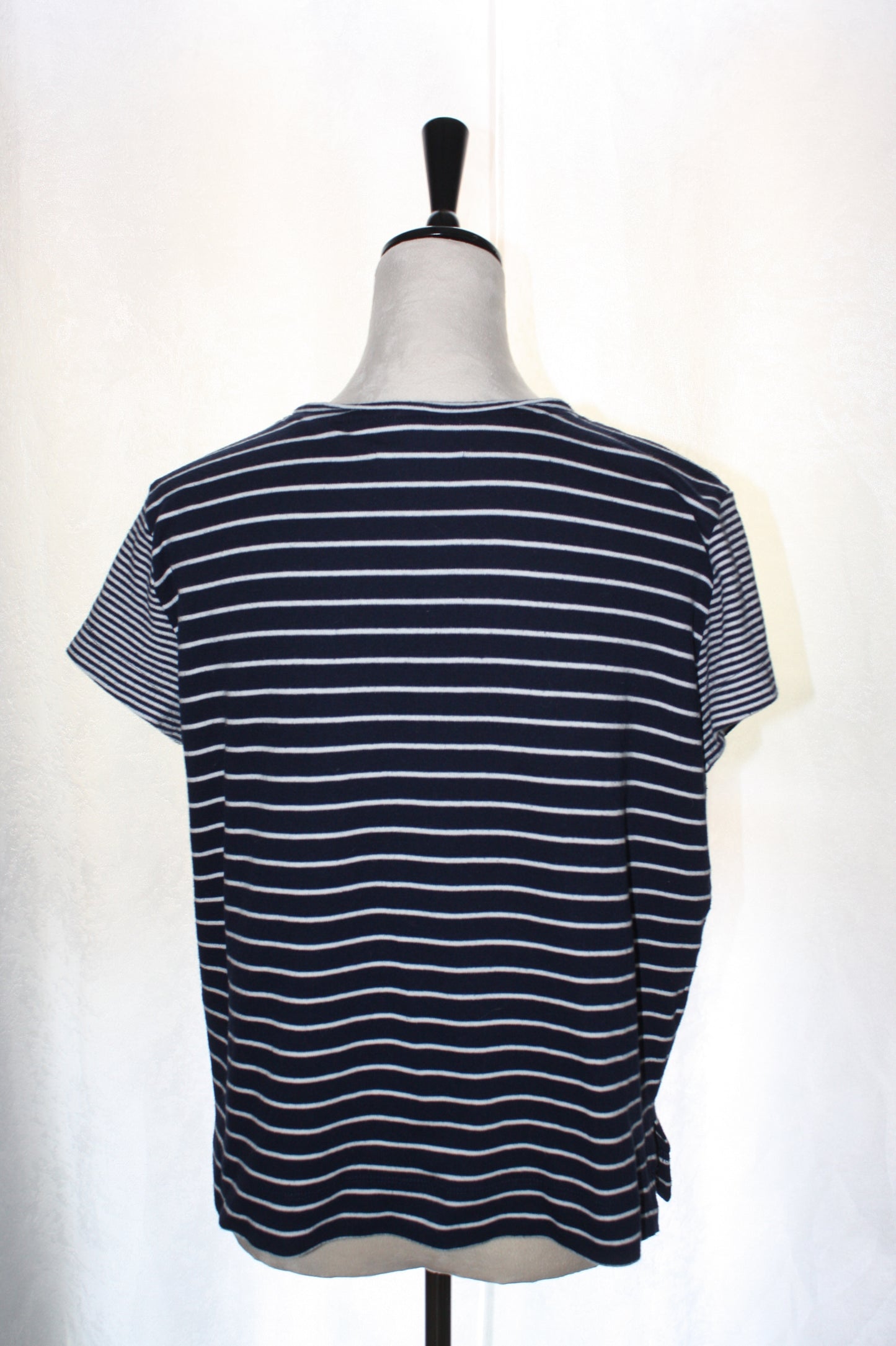 Ralph Lauren Navy & White Striped Tee, Women's, Size M, Pre-Owned