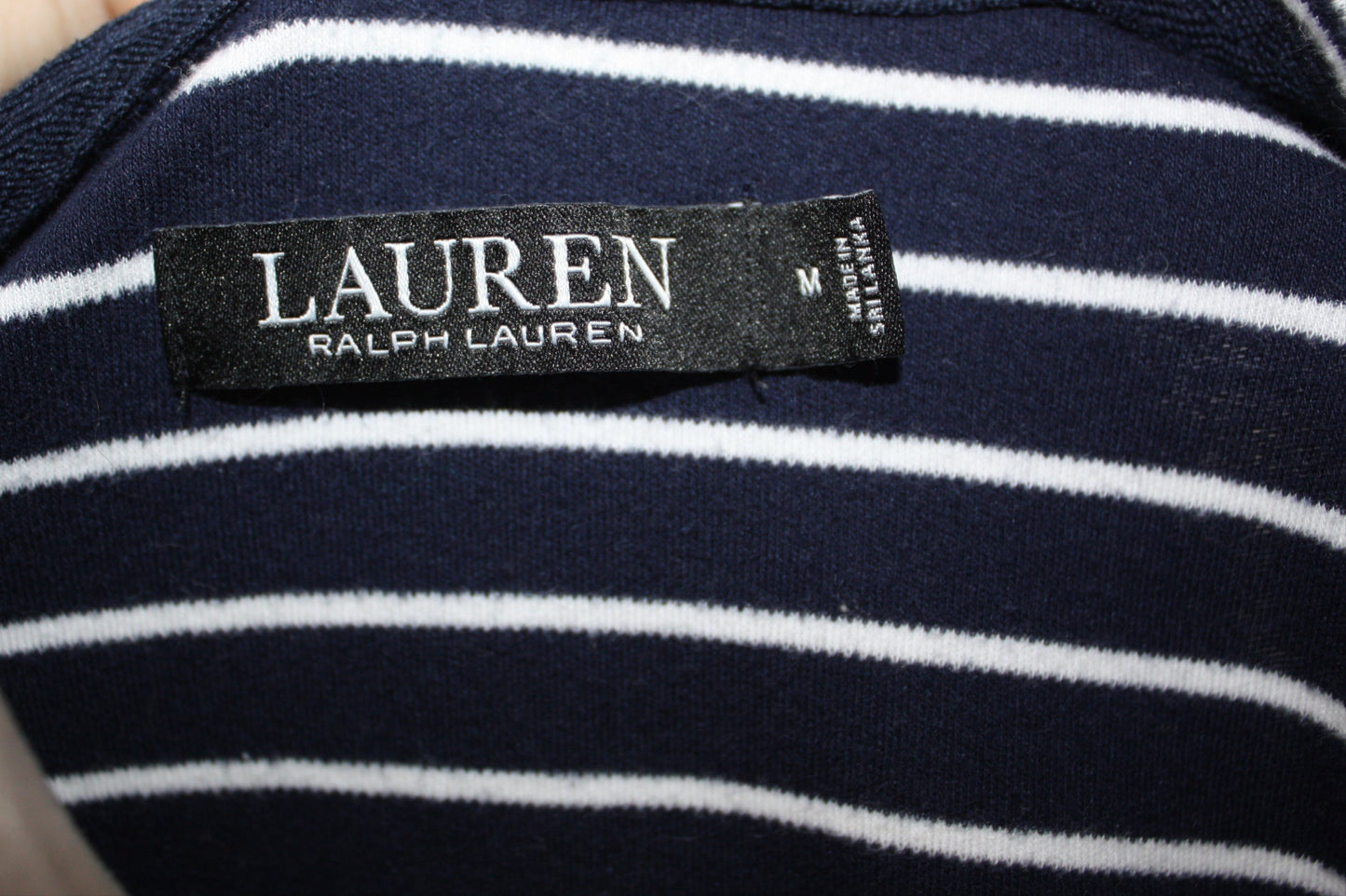 Ralph Lauren Navy & White Striped Tee, Women's, Size M, Pre-Owned