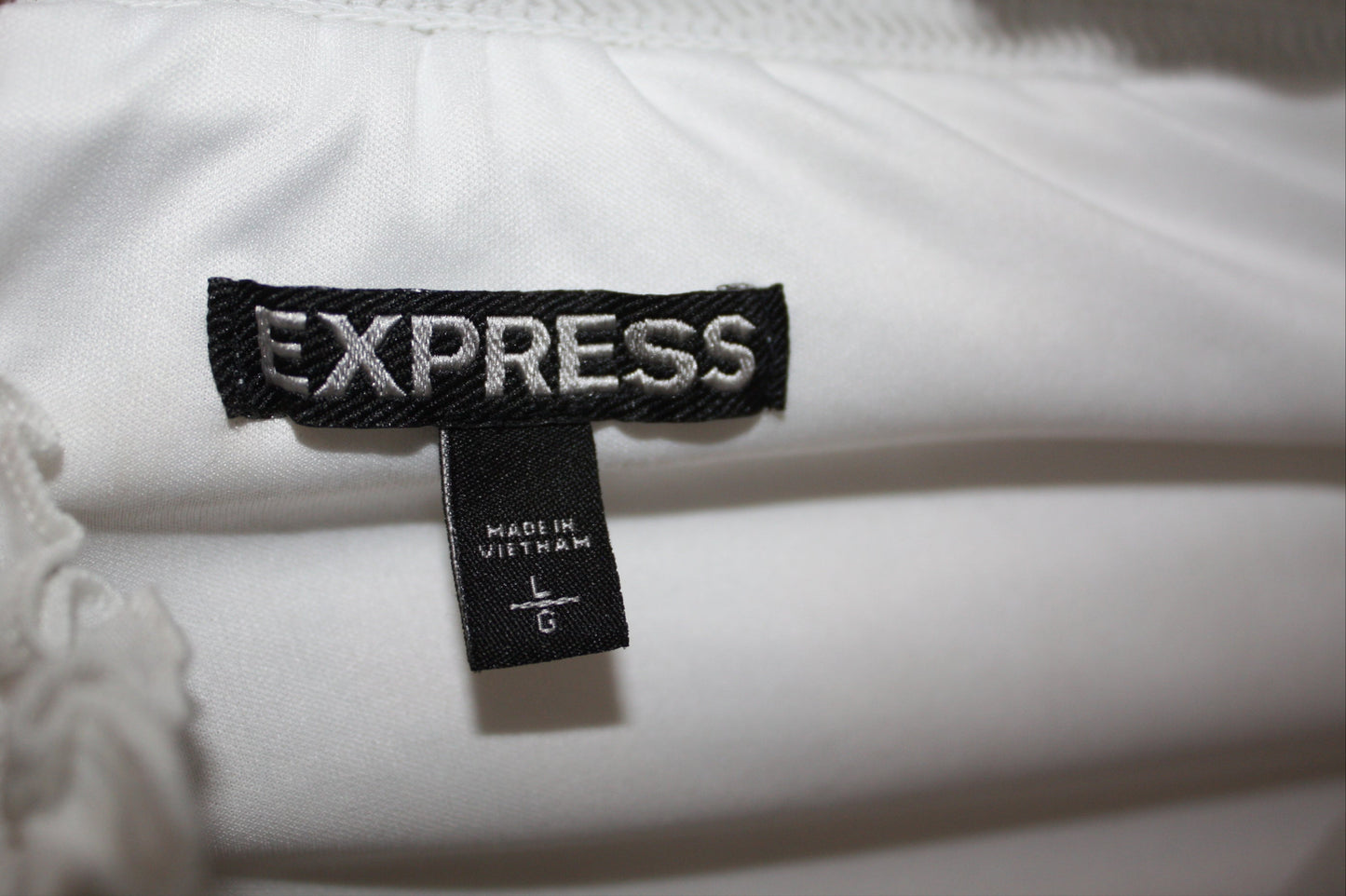 Express White Off-the-Shoulder Tunic Blouse, Women's, Size L, Pre-Owned