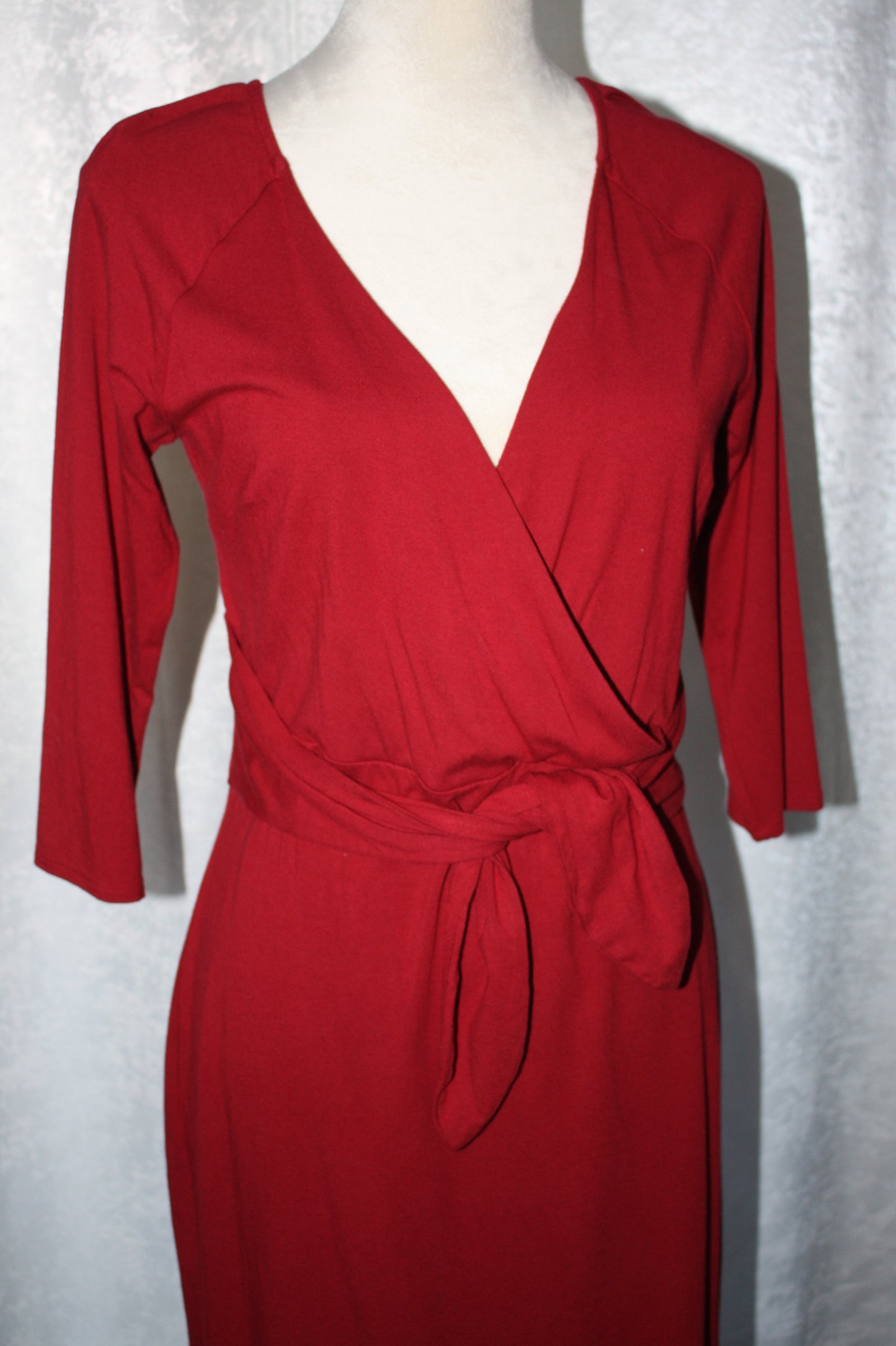 Ann Taylor Red Faux Wrap Dress, Women's, Size 6, Pre-Owned