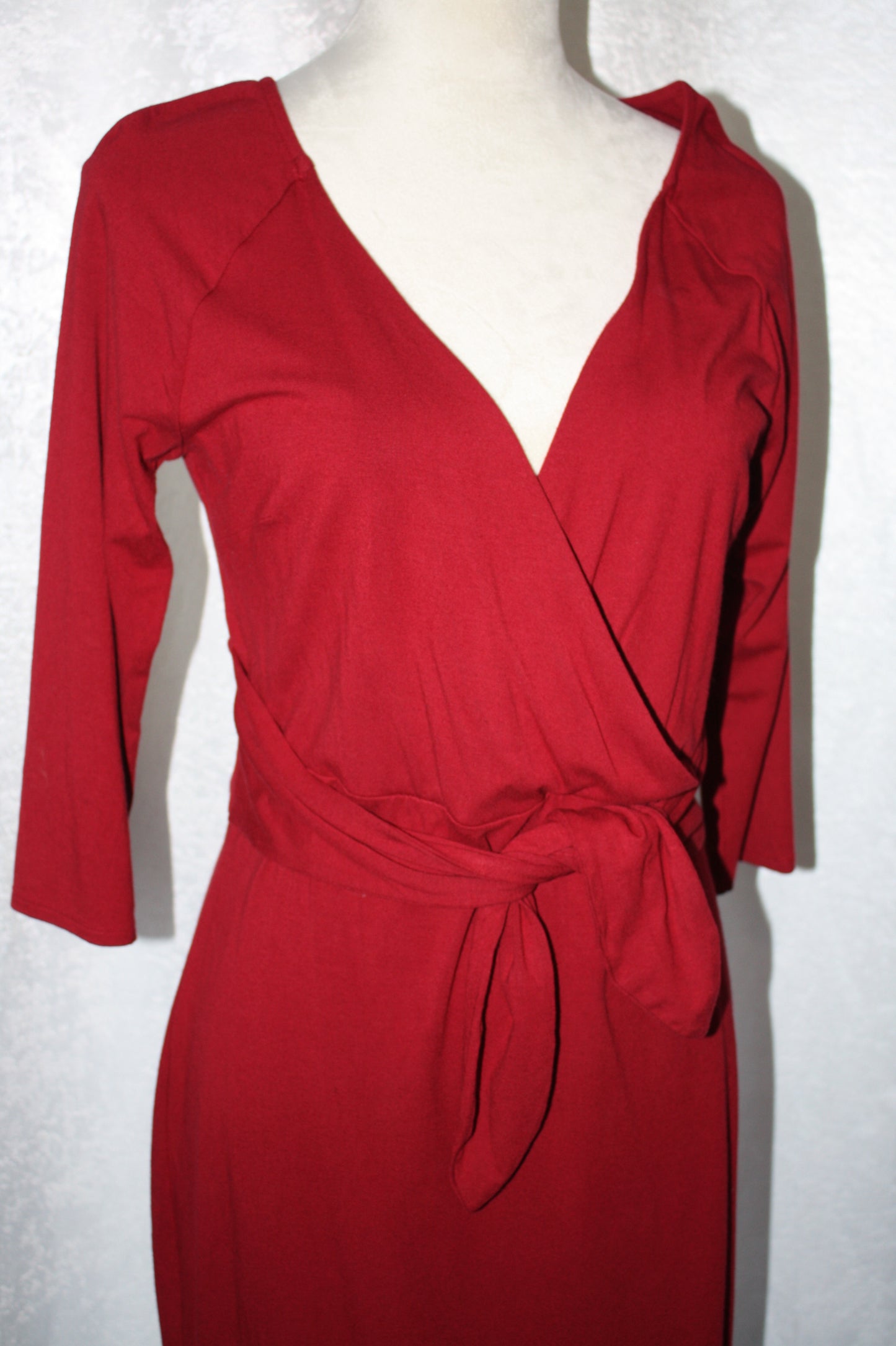 Ann Taylor Red Faux Wrap Dress, Women's, Size 6, Pre-Owned