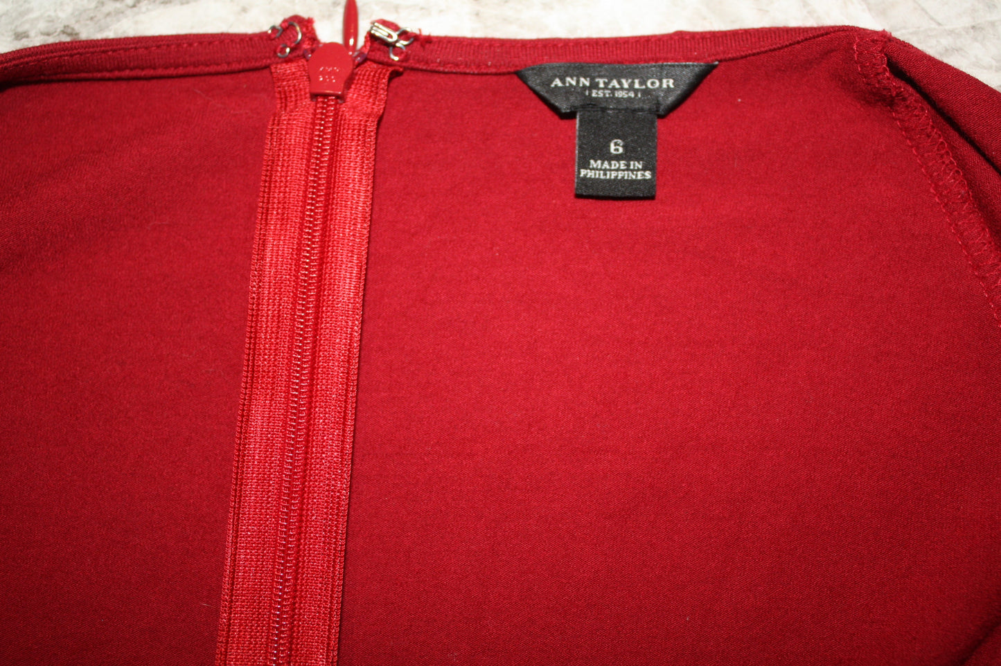 Ann Taylor Red Faux Wrap Dress, Women's, Size 6, Pre-Owned