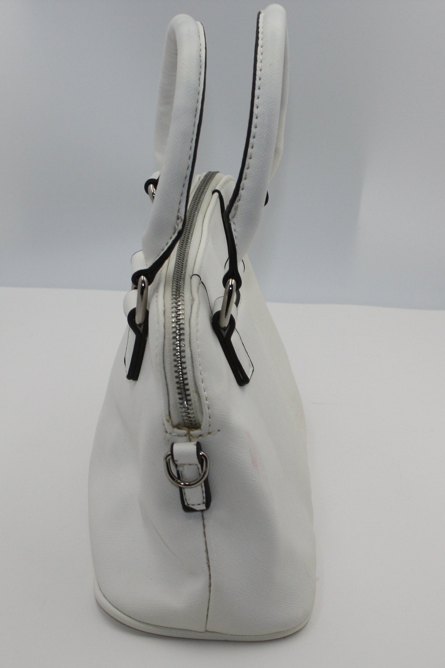 Liz Claiborne White Mini Satchel Handbag, Pre-Owned