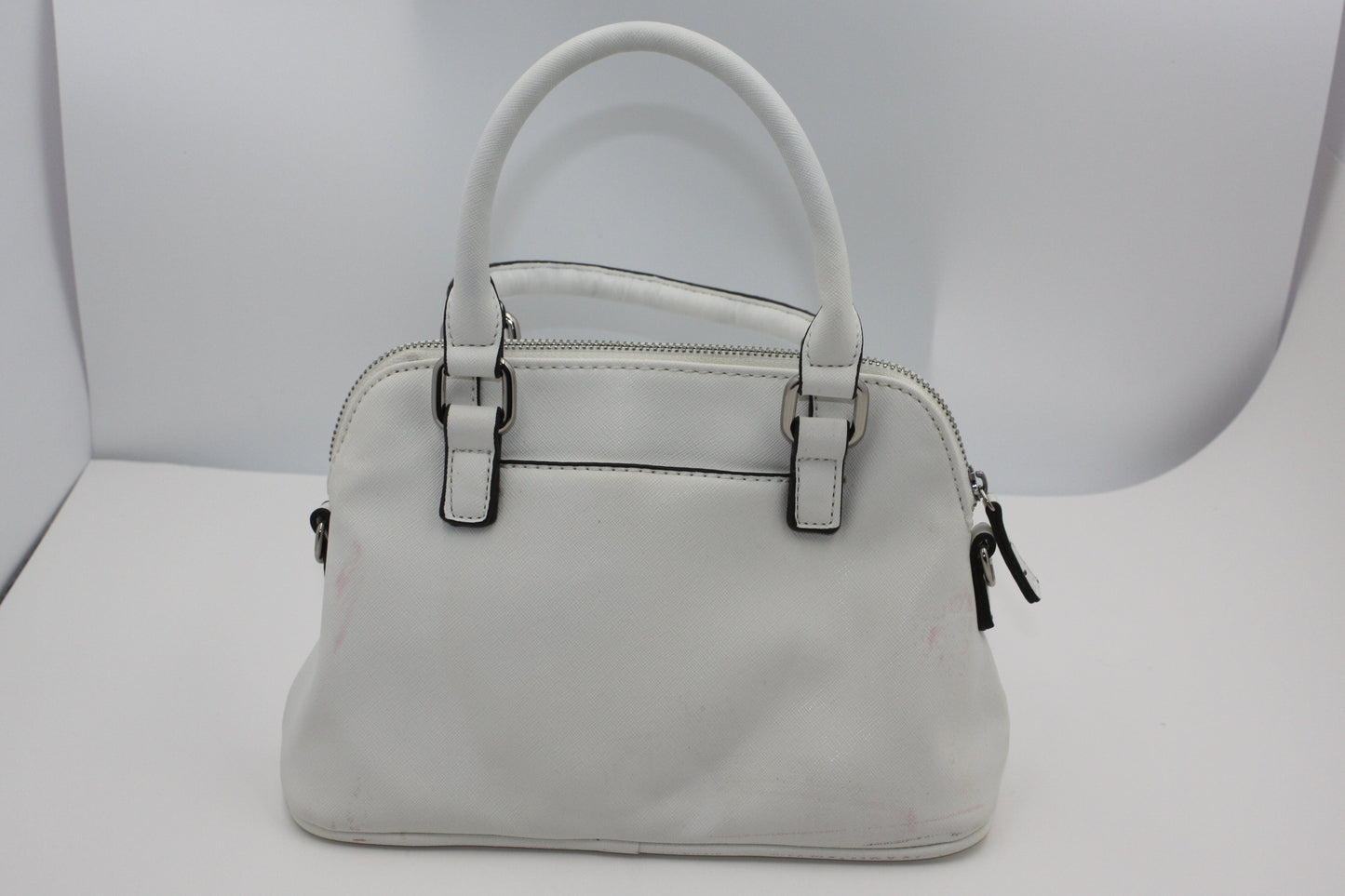 Liz Claiborne White Mini Satchel Handbag, Pre-Owned