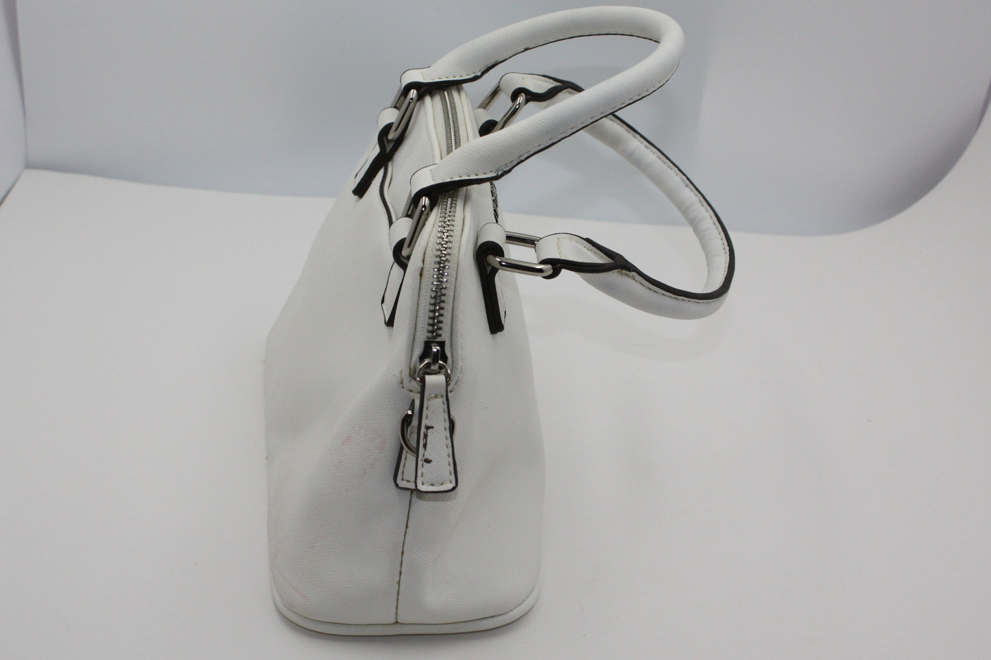 Liz Claiborne White Mini Satchel Handbag, Pre-Owned