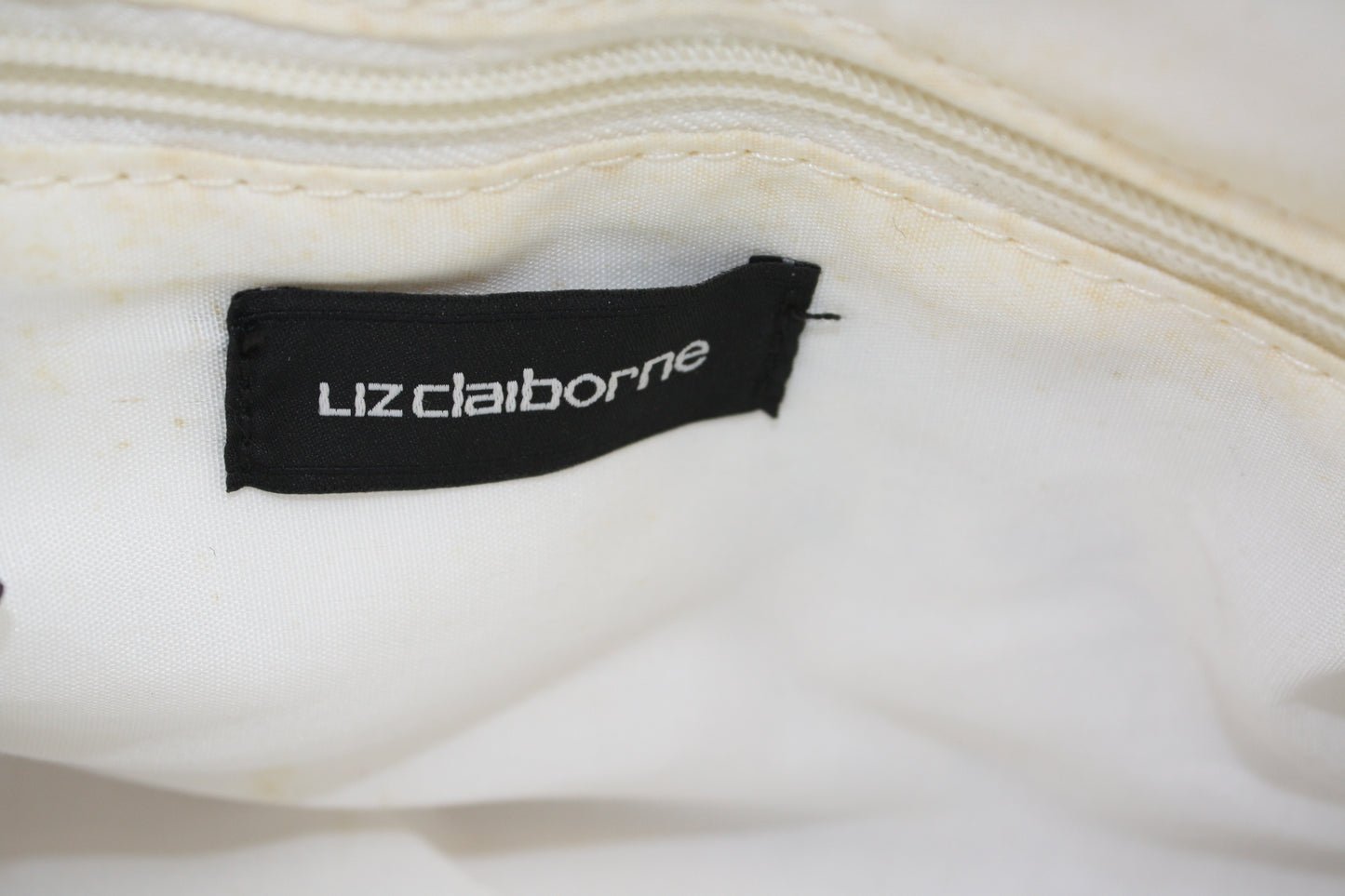 Liz Claiborne White Mini Satchel Handbag, Pre-Owned