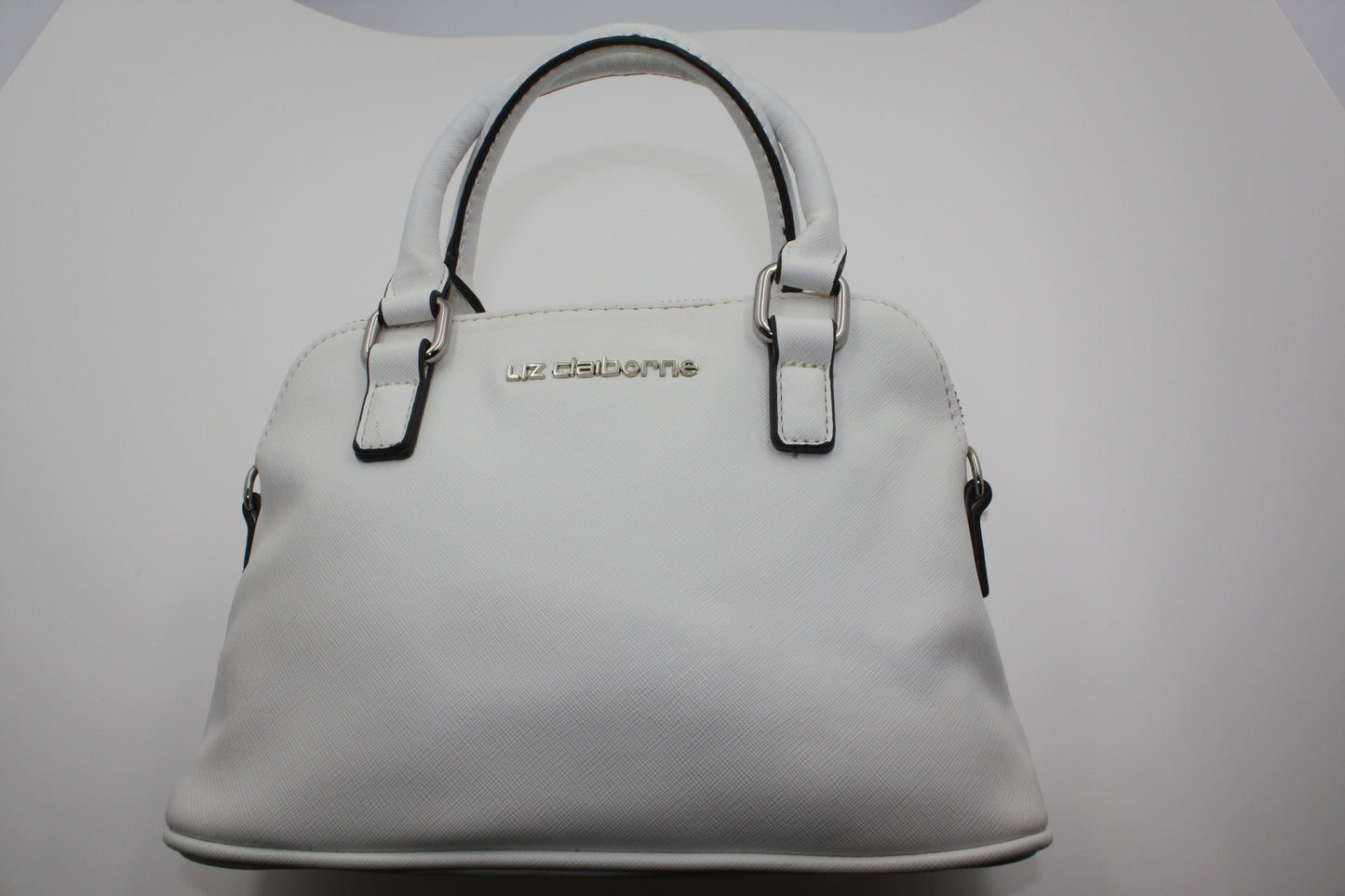 Liz Claiborne White Mini Satchel Handbag, Pre-Owned