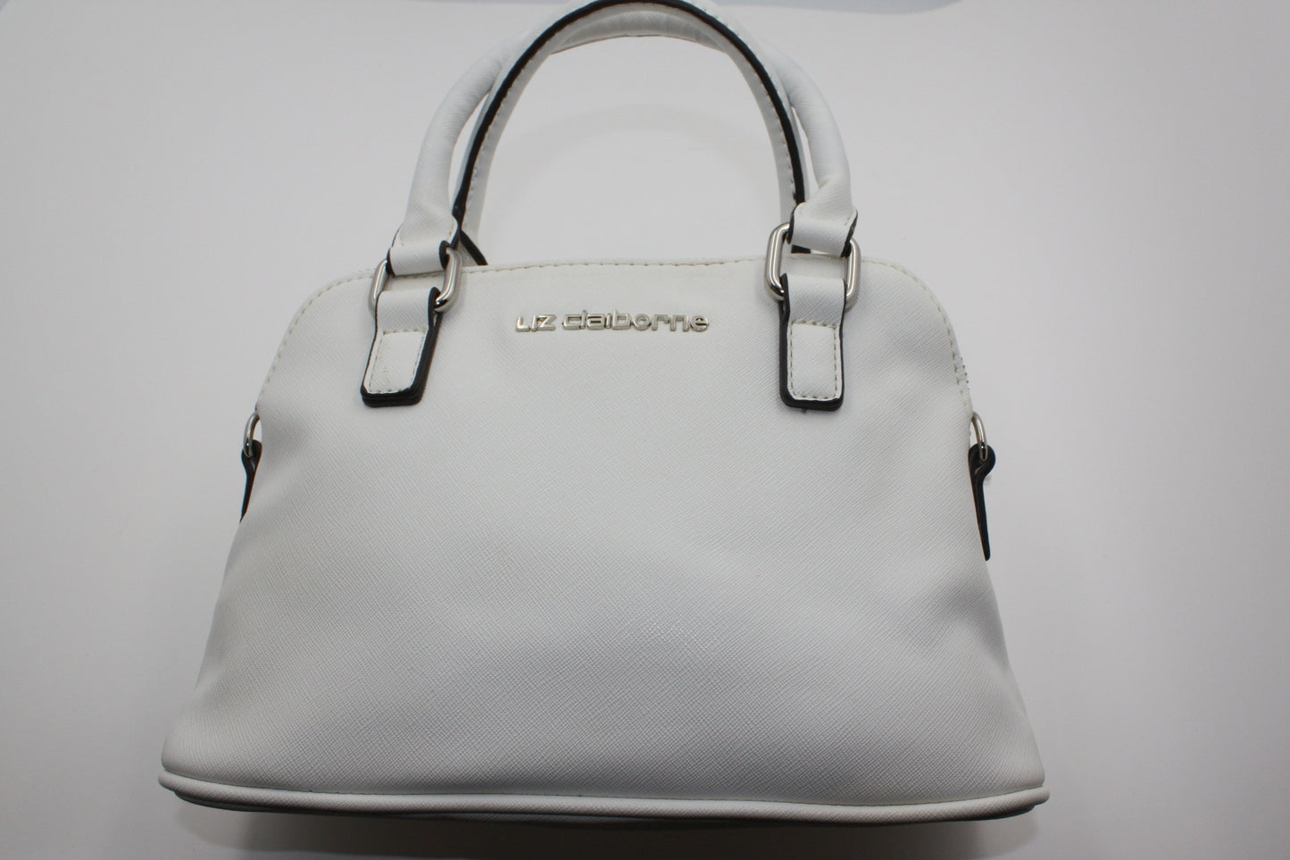 Liz Claiborne White Mini Satchel Handbag, Pre-Owned