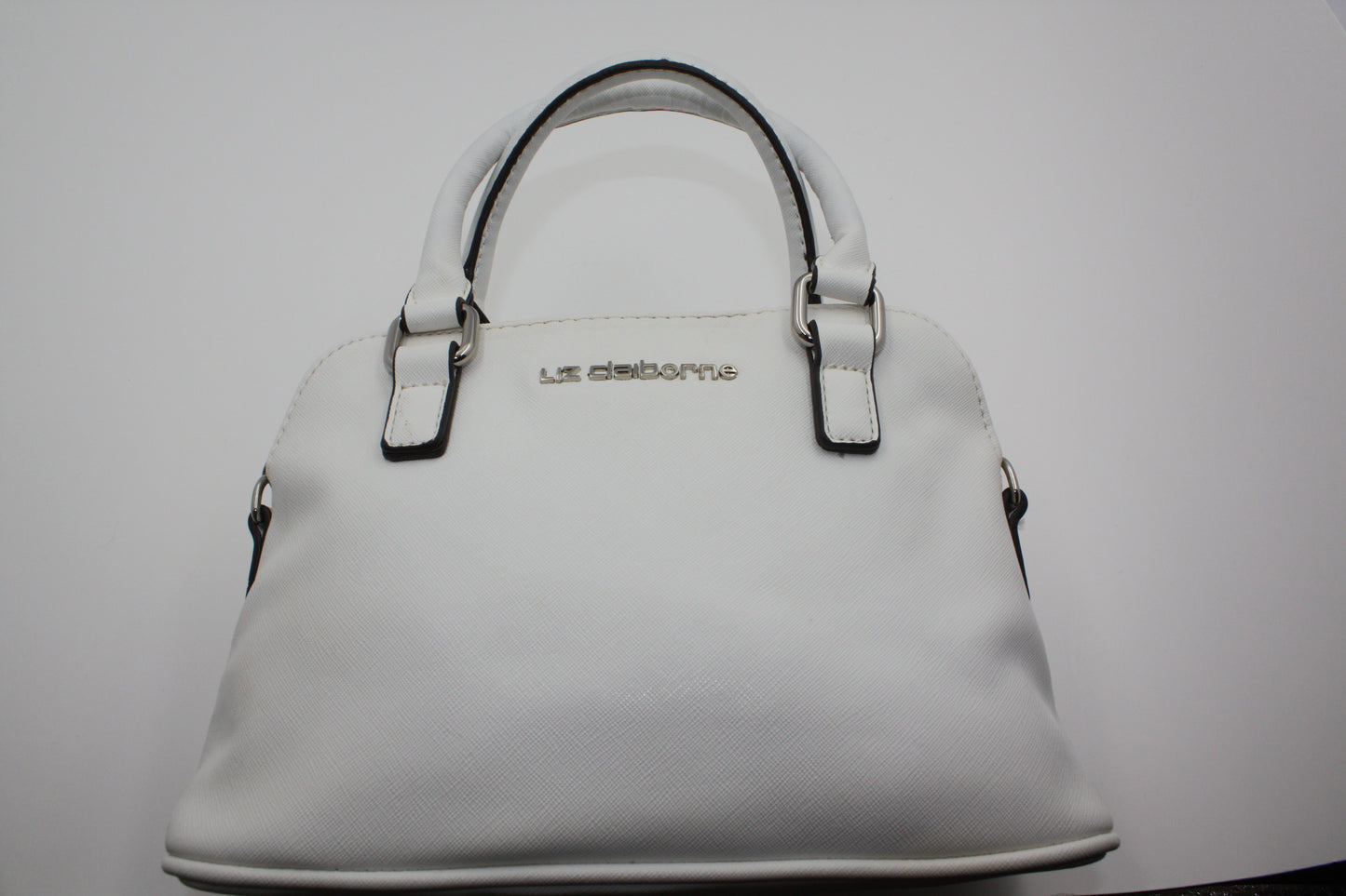 Liz Claiborne White Mini Satchel Handbag, Pre-Owned