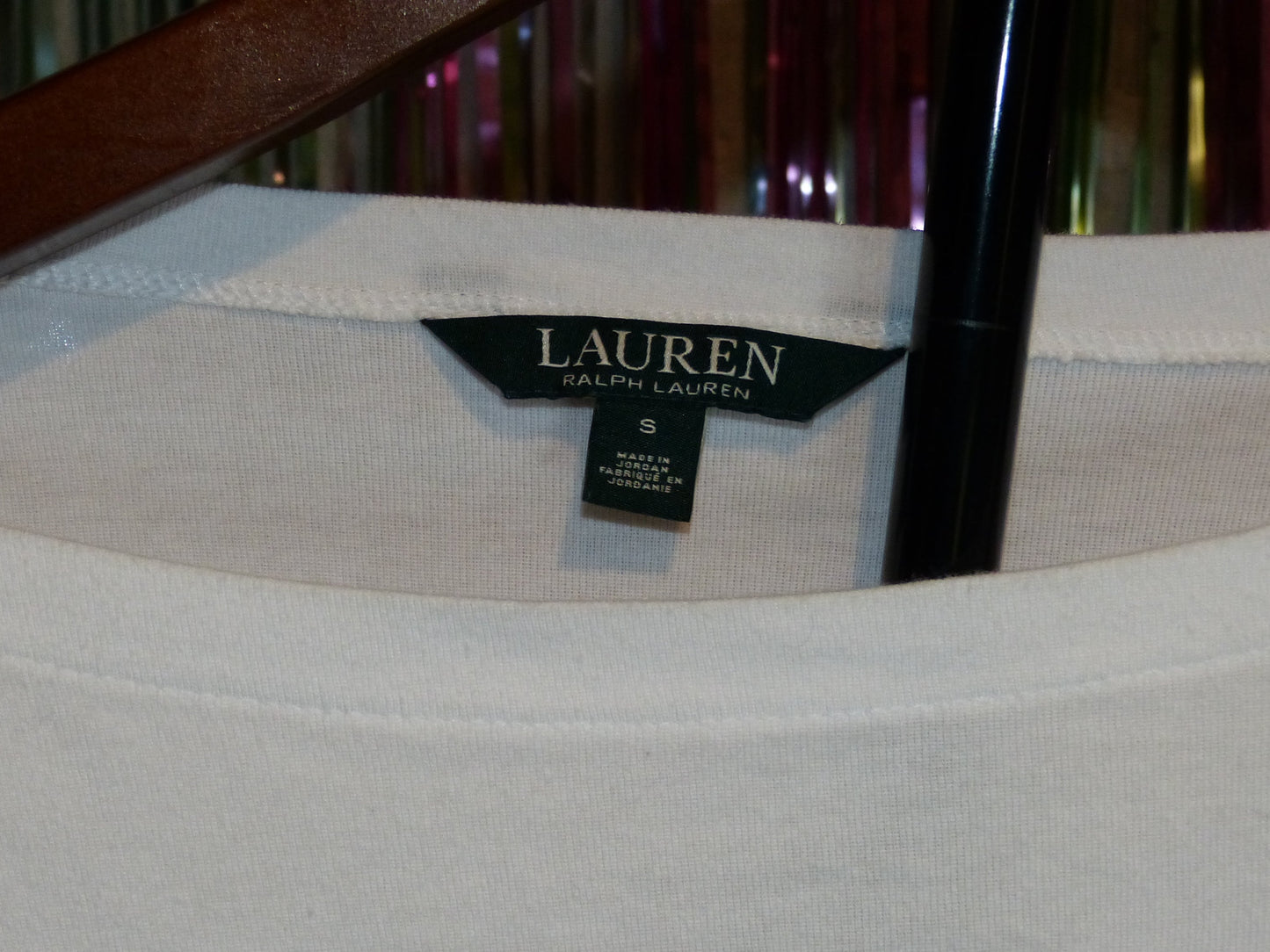 Ralph Lauren White Elbow-Sleeve Top, Size S, Pre-Owned