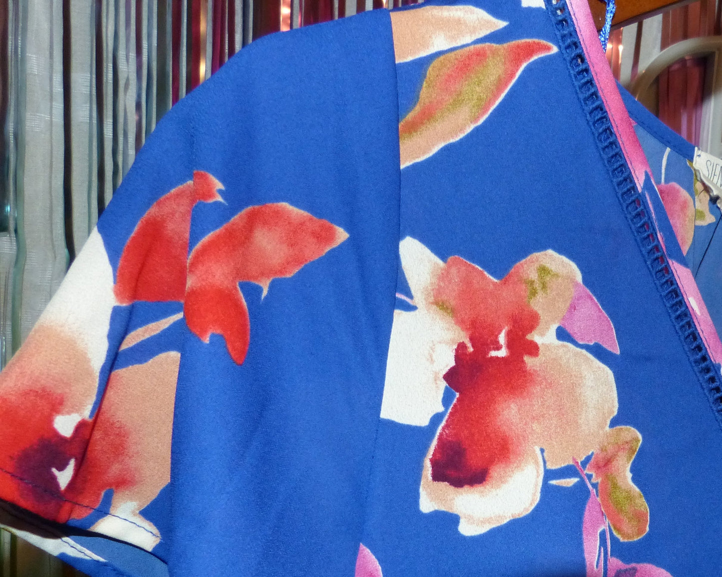 Sienna Sky Royal Blue Floral Wrap Dress, Size XS, Pre-Owned