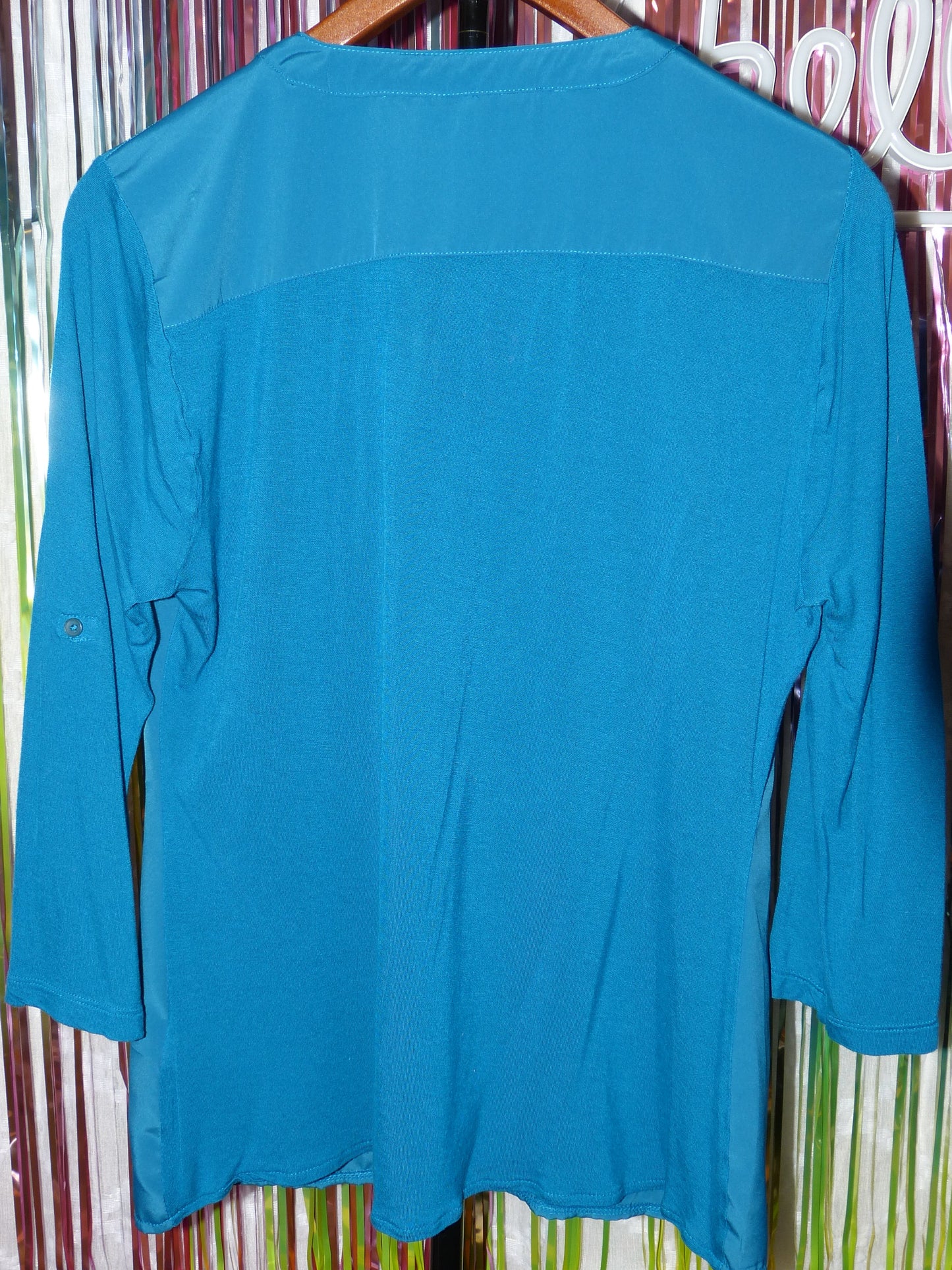 Banana Republic Teal Popover Blouse – Size M, Pre-Owned