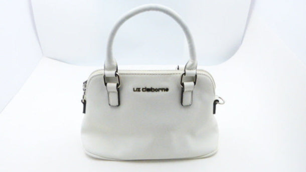 Liz Claiborne White Mini Satchel Handbag, Pre-Owned