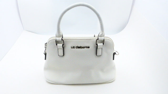 Liz Claiborne White Mini Satchel Handbag, Pre-Owned