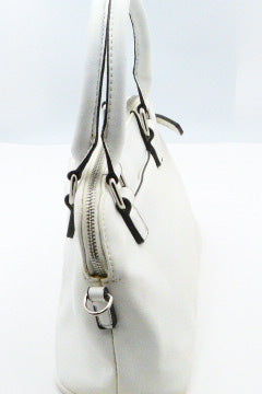 Liz Claiborne White Mini Satchel Handbag, Pre-Owned