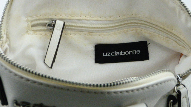 Liz Claiborne White Mini Satchel Handbag, Pre-Owned