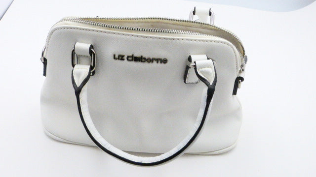 Liz Claiborne White Mini Satchel Handbag, Pre-Owned