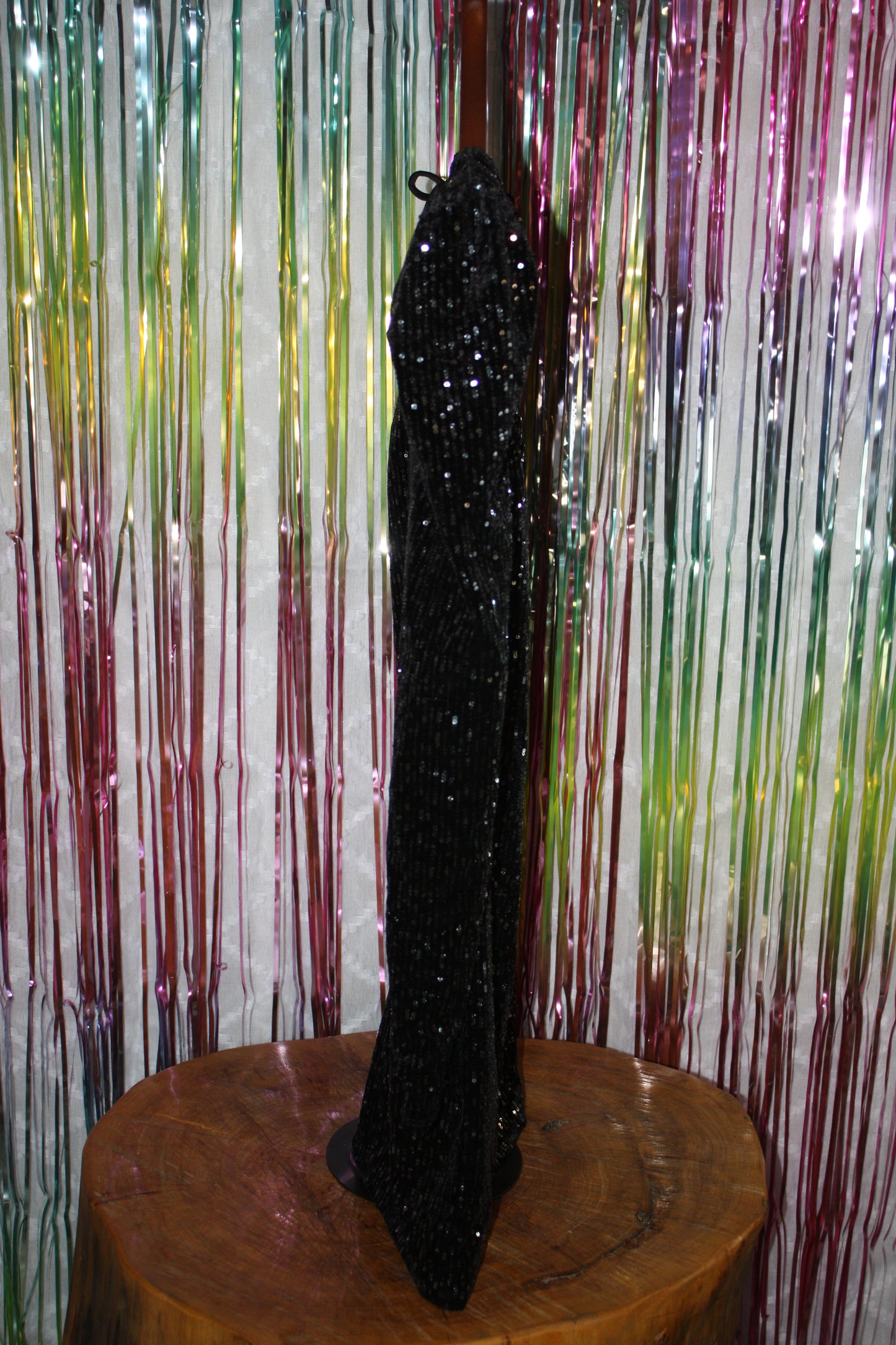 Francesca's NWT Joann Sequin Long Sleeve Velvet Dress, Black, Size Large, New